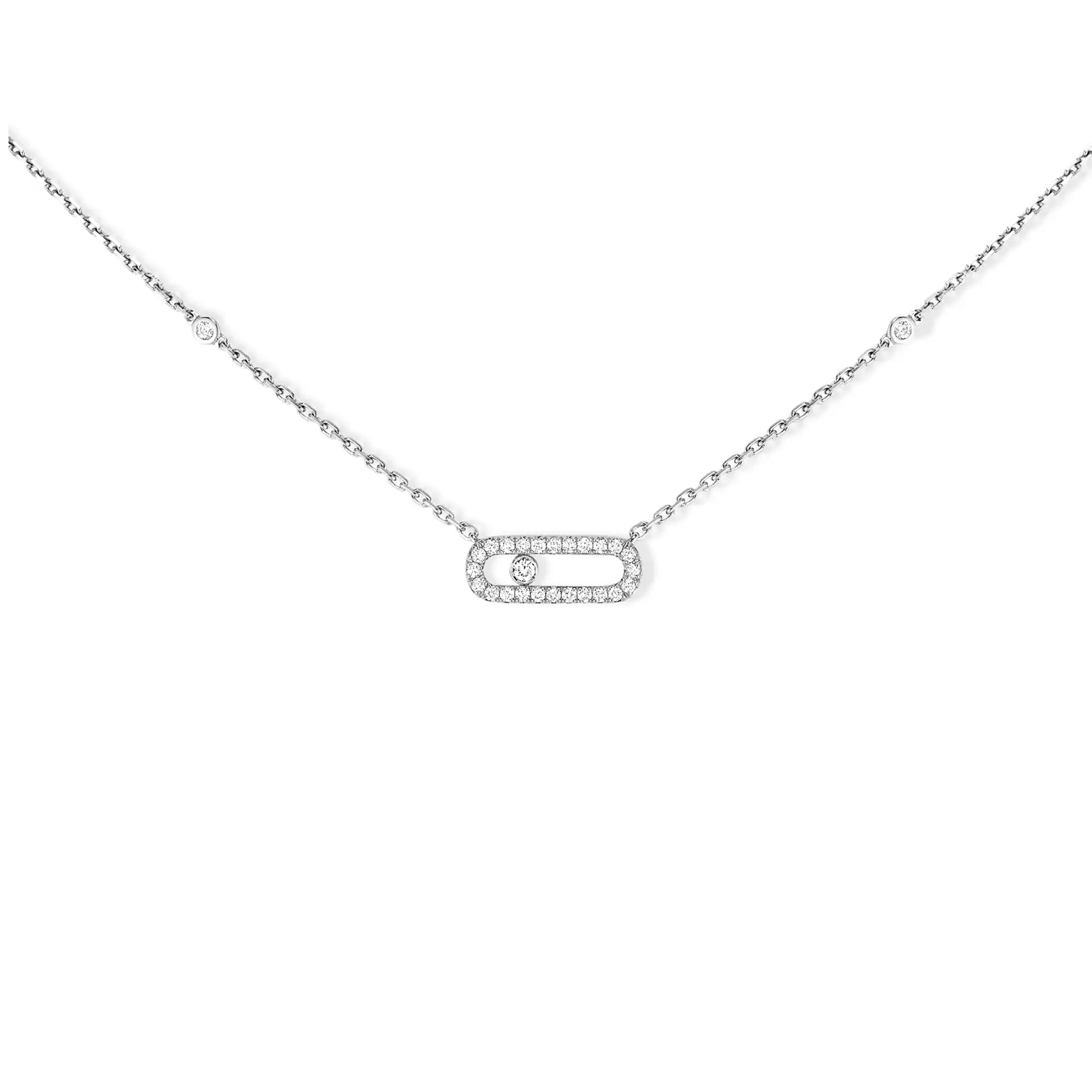 Mes1kaa paris move uno pavÉ white gold d1am0nd necklace 4708